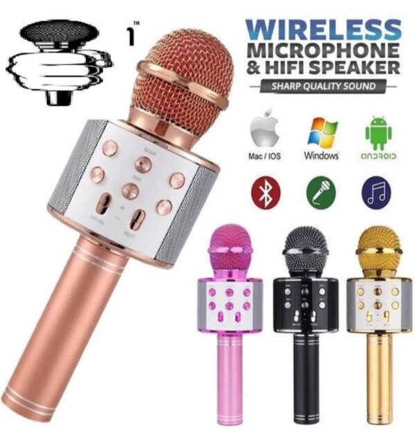WS1818 Multi-function Rechargeable Handheld Speaker Portable Karaoke Mic Wireless Microphone